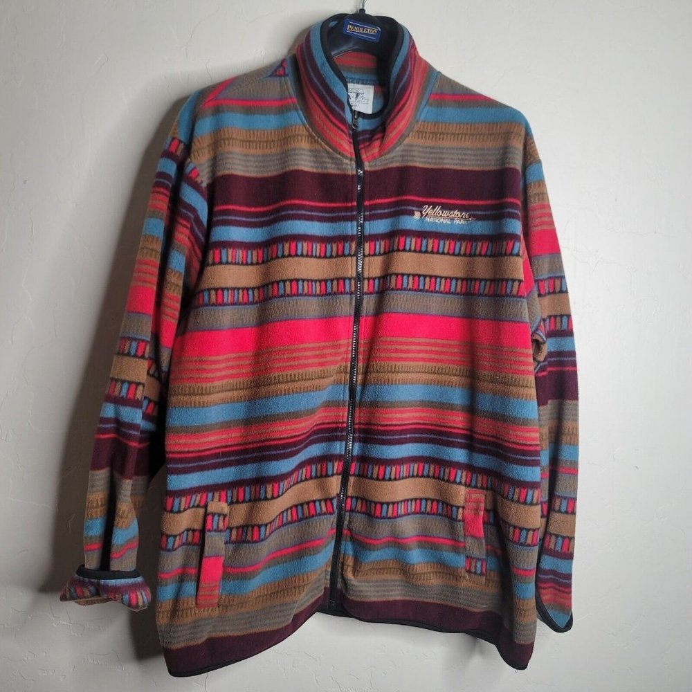 Yellowstone National Park Southwestern Blanket Jacket Coat Size XXL Artic Image